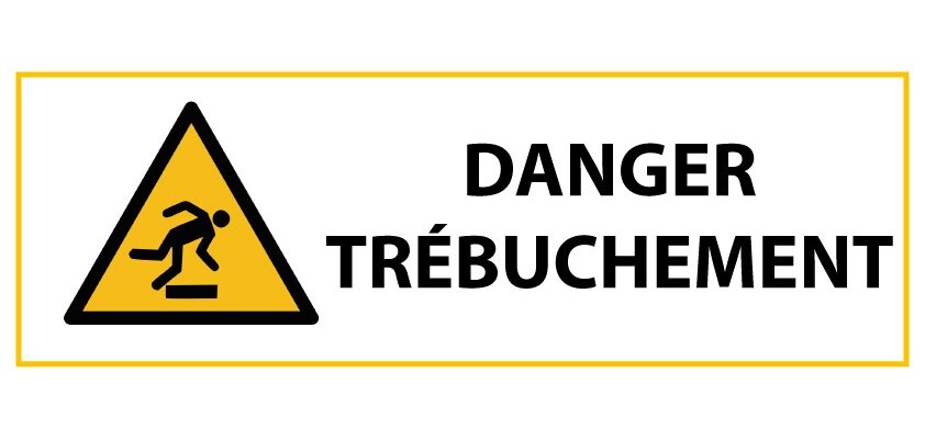 Signalétique de danger - Pictogramme Trébuchement - W007 - ISO 7010  - 297 x 105 mm - PVC 2 mm
