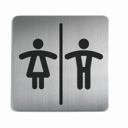 Panneau de porte - Toilettes Homme/Femme - 150 x 150 mm - Gravoply