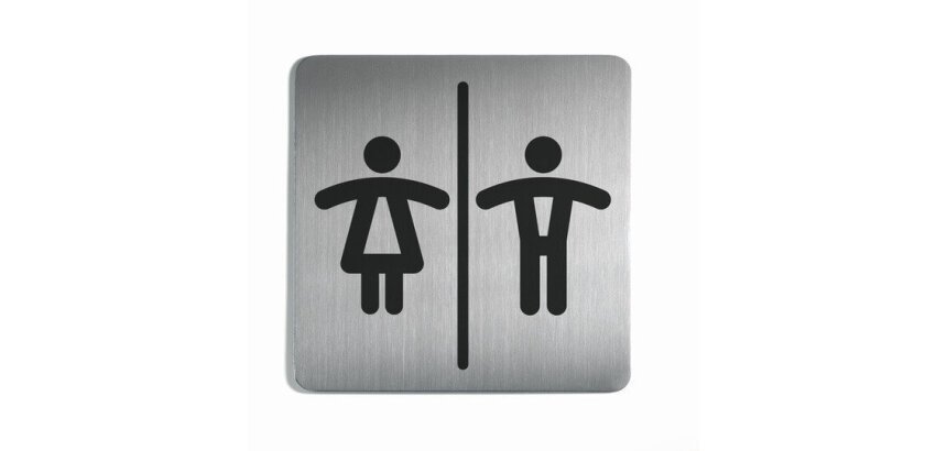 Panneau de porte - Toilettes Homme/Femme - 150 x 150 mm - Gravoply