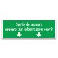 Panneau & autocollant - Sortie secours appuyer barre ouvrir