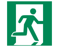Panneau d'évacuation ISO EN 7010 - Sortie de secours (à droite) - E002