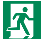 Panneau Sortie de secours droite - Secours et évacuation - ISO 7010  - 125 x 125 mm - PVC 2 mm