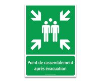 Panneau - Point de rassemblement après évacuation -E007 -ISO 7010  - PVC - A4