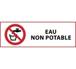 Panneau d'interdiction - Pictogramme Eau non potable - ISO 7010  - 297 x 105 mm - PVC 2 mm
