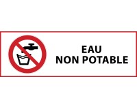 Panneau d'interdiction - Pictogramme Eau non potable - ISO 7010  - 297 x 105 mm - PVC