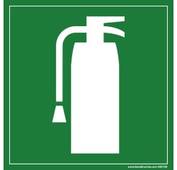Signalétique incendie - Pictogramme Extincteur - ISO 7001  - 125 x 125 mm - Vinyle Souple Autocollant