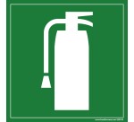 Signalétique incendie - Pictogramme Extincteur - ISO 7001  - 250 x 250 mm - Vinyle Souple Autocollant