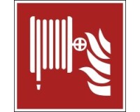 Panneau signalétique incendie - Robinet d'incendie armé RIA - F002  - 125 x 125 mm - Vinyle Souple Autocollant