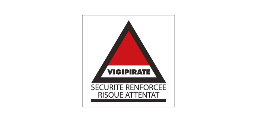 Panneau d'information - Sécurité Vigipirate renforcée - 130x130mm