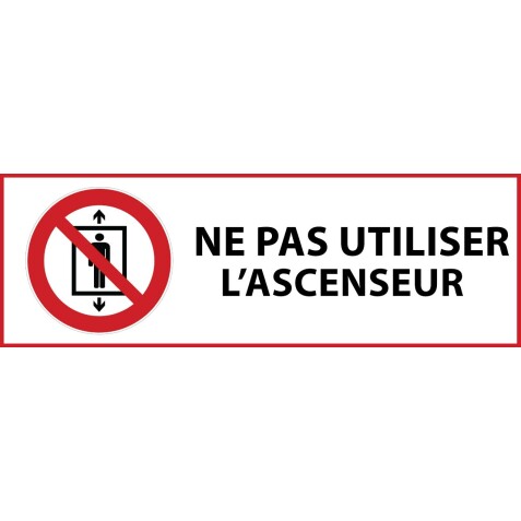 Panneau - Interdiction utiliser ascenseur personnes - ISO 7010