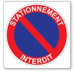 Panneau - Stationnement interdit - 250x250 mm - Dibond