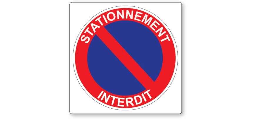 Panneau - Stationnement interdit - 250x250 mm - Dibond