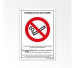 Panneau interdiction - Interdiction de fumer avec décret - A5