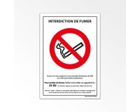 Panneau interdiction - Interdiction de fumer avec décret - A5