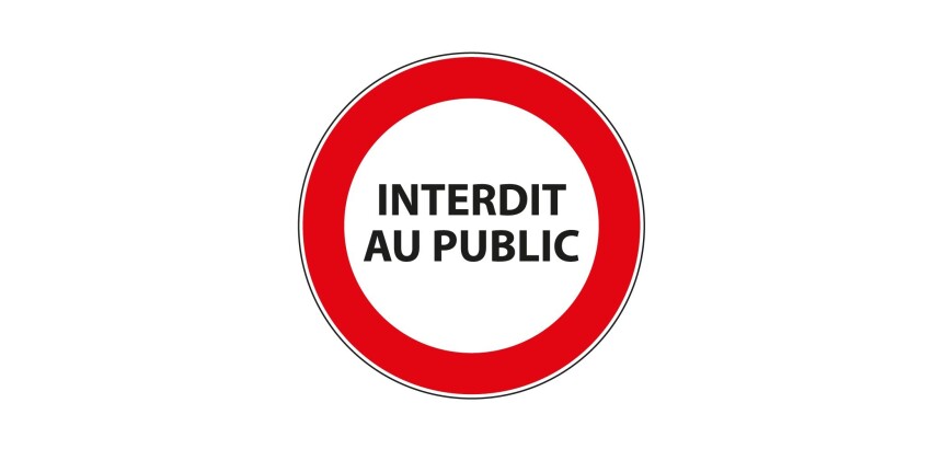 Signalétique interdiction - Interdit au public - ISO 7010  - 200 mm - PVC
