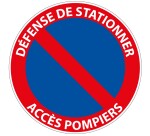 Panneau - Interdiction stationnement Défense Accès Pompiers