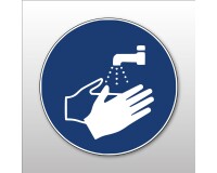 Panneau obligation - Lavage des mains obligatoire - M011  - 200 mm - Vinyle Souple Autocollant