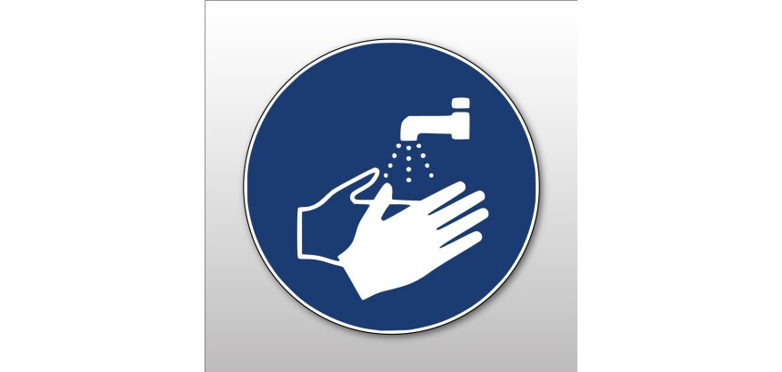 Panneau obligation - Lavage des mains obligatoire - M011  - 315 mm - Vinyle Souple Autocollant