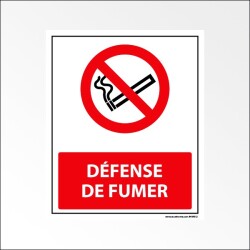 Panneau interdiction de fumer - P002 - 250 x 300 mm - ISO 7010  - PVC