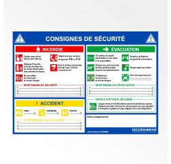Panneau - Consignes sécurité incendie 297x420 mm - A3 - ISO 7010