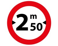 Panneau Prescription - Accès Interdit sup. à2,50m - diam.200mm - B11  - 200 mm - Vinyle Souple Autocollant