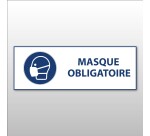 Signalétique EPI - Port du masque obligatoire - ISO 7010  - 297 x 105 mm - Vinyle Souple Autocollant