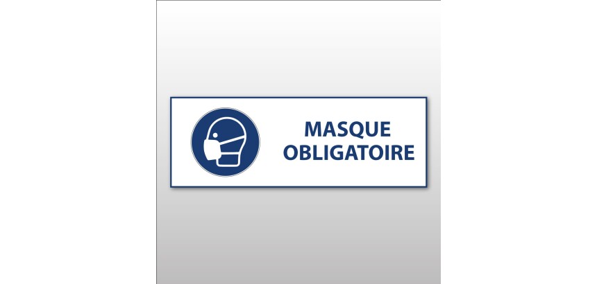 Signalétique EPI - Port du masque obligatoire - ISO 7010  - 297 x 105 mm - PVC