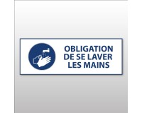 Panneau obligation - Obligation de se laver les mains - M011  - 297 x 105 mm - PVC