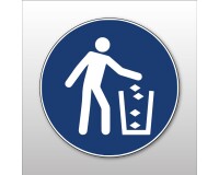 Panneau d'obligation - Utiliser la poubelle - M030 - ISO 7010  - 400 mm - PVC