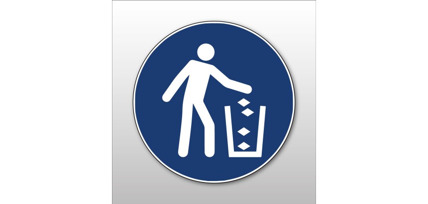 Panneau d'obligation - Utiliser la poubelle - M030 - ISO 7010