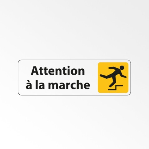 Panneau adhésif - Attention à la marche Trébuchement - ISO 7010