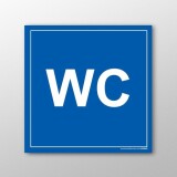 Panneau picto WC - fond bleu