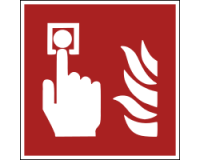 Panneau sécurité incendie - Point d'alarme - 250x250 mm - ISO 7010  - Vinyle Souple Autocollant