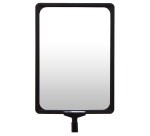 Panneau A4 - Adaptateur Noir/Chromé pour Poteaux à Sangle  - Noir