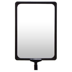 Panneau A4 - Adaptateur Noir/Chromé pour Poteaux à Sangle  - Noir