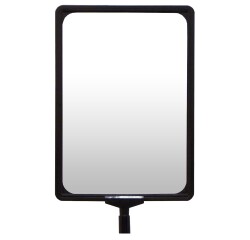 Panneau A4 - Adaptateur Noir/Chromé pour Poteaux à Sangle  - Blanc/Chrome