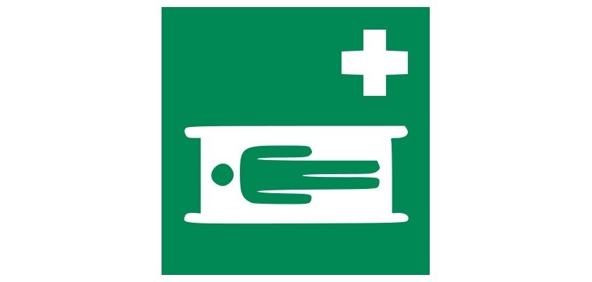Signalétique d'évacuation E013 - Civière brancard - Norme ISO 7010