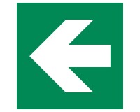 Panneau évacuation - Direction d'évacuation flèche - Norme ISO 7010  - 125 x 125 mm - Vinyle Souple Autocollant