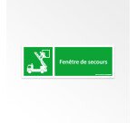 Panneau évacuation - Fenêtre de secours - E017 - ISO 7010  - 350 x 125 mm - Vinyle