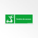 Panneau évacuation - Fenêtre de secours - E017 - ISO 7010  - 350 x 125 mm - Vinyle