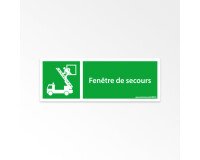 Panneau évacuation - Fenêtre de secours - E017 - ISO 7010  - 350 x 125 mm - Vinyle
