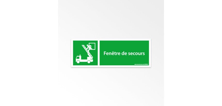 Panneau évacuation - Fenêtre de secours - E017 - ISO 7010  - 350 x 125 mm - Vinyle