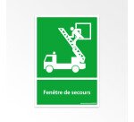 Panneau d'évacuation - Pictogramme Fenêtre de secours - ISO 7010  - Vinyle - A5