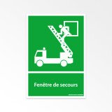 Panneau d'évacuation - Pictogramme Fenêtre de secours - ISO 7010  - Vinyle - A5