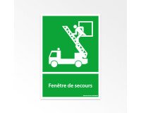 Panneau d'évacuation - Pictogramme Fenêtre de secours - ISO 7010  - Vinyle - A5
