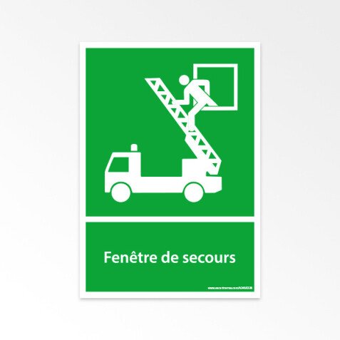Panneau d'évacuation - Pictogramme Fenêtre de secours - ISO 7010