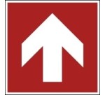 Panneau évacuation Incendie - Flèche directionnelle - Carré  - Vinyle Souple Autocollant