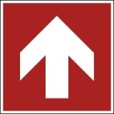 Panneau évacuation Incendie - Flèche directionnelle - Carré  - Vinyle Souple Autocollant