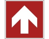 Panneau évacuation Incendie - Flèche directionnelle - Carré  - Vinyle Souple Autocollant