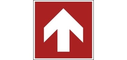 Panneau évacuation Incendie - Flèche directionnelle - Carré  - PVC 2 mm